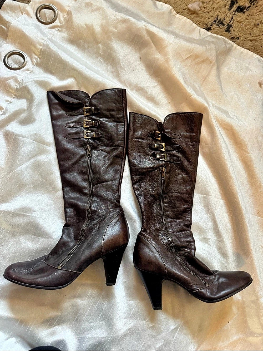 Brown Over-the-Knee Heeled Boots
